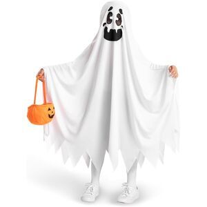 Ghost Costume for Kids with Pumpkin Basket, Toddler Ghost Costume